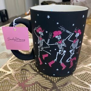 Sunday Morning Halloween Skeletons Let's Go Ghouls cowboy skeletons Mug new